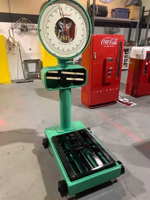 Restored vintage Cardinal platform scale ready for shipping